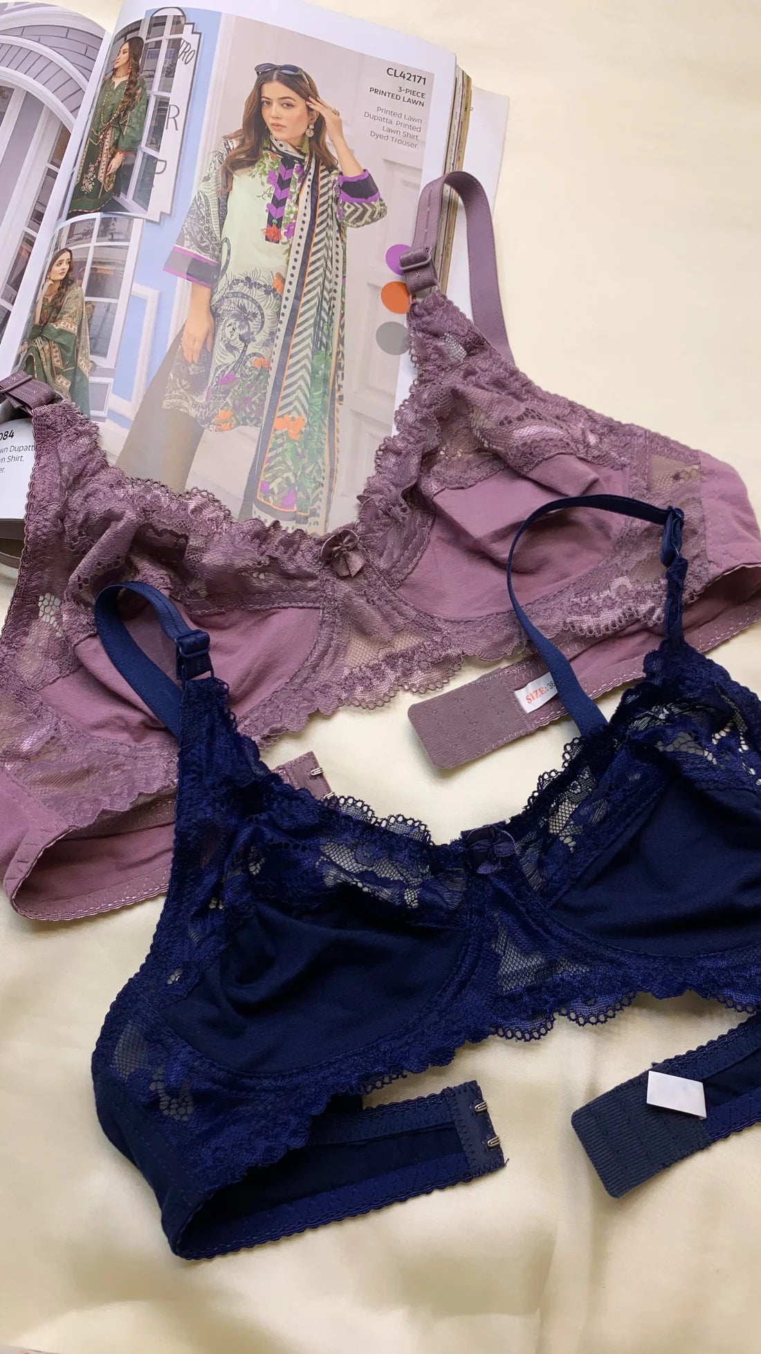 (32-42)Summer Friendly Elegant Cotton Net Elegant Bra half cup