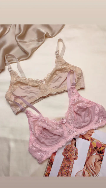 (32-42)Summer Friendly Elegant Cotton Net Elegant Bra half cup