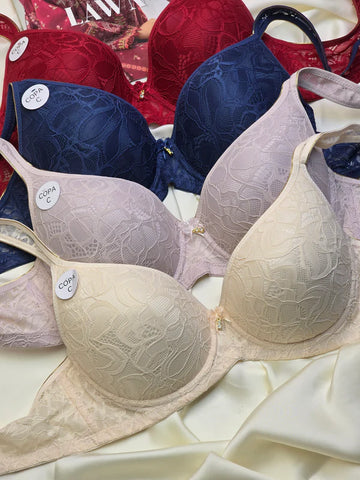 (34-44)C Full Coverage Thin Pad Underwire Bra (129)