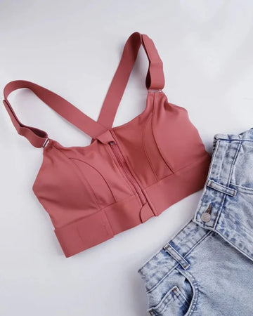 High Impact,A+ Quality, Ultimate Comfort, Sports Bra, Zipper(085)