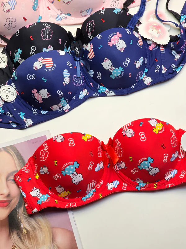 (36-42) Hello Kitty Half Cup Soft Push-up bra (173)